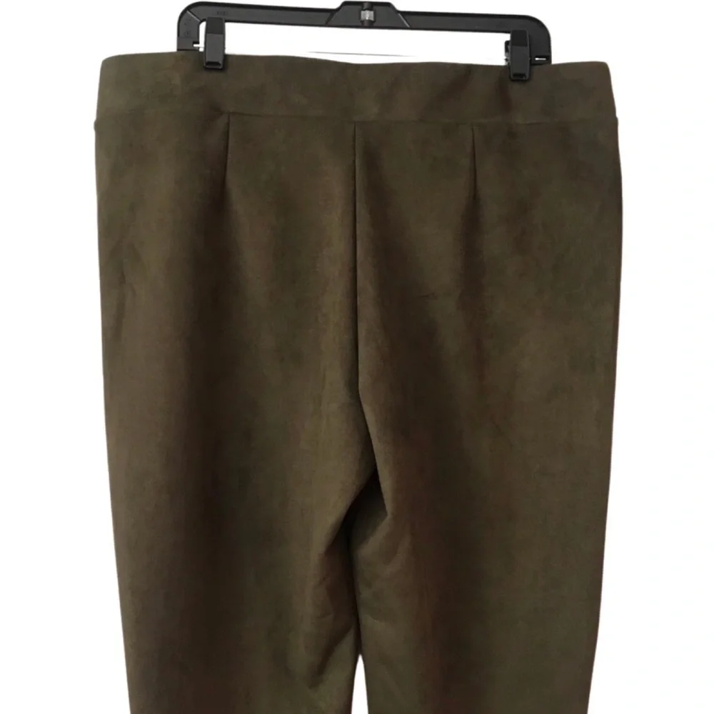 New! Gibson & Latimer High Rise Faux Suede Ponte Leggings Olive Pull On Pants